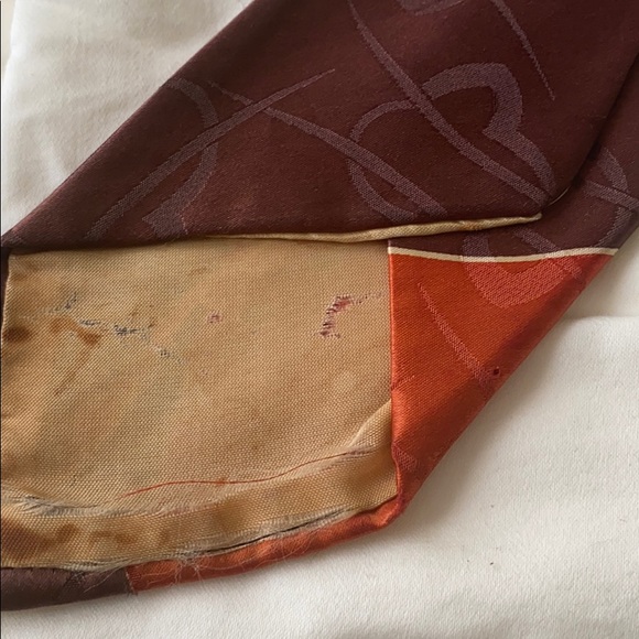 Vintage brown and red orange necktie - Picture 5 of 5